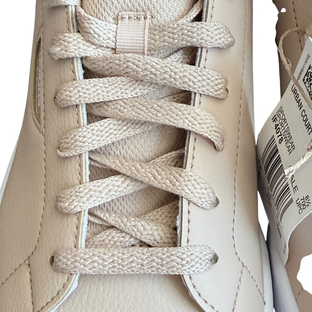 Adidas Urban Court Sneakers Tan White Casual Low Top IF4078 Mens Size 9 NEW - Picture 10 of 16